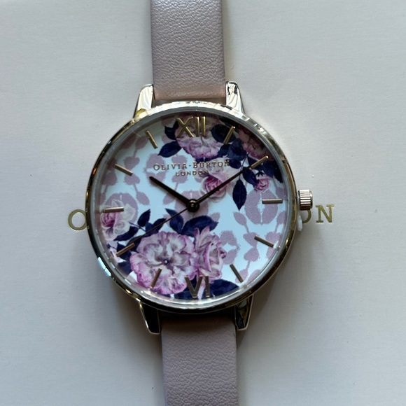 Olivia Burton Watch With 34mm Floral Face & Pink Band main image 4